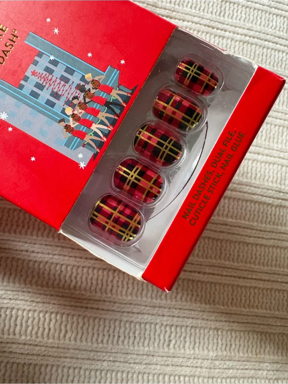 Red Aspen Red Plaid Nail Dashes Press-On Nails Kickin It With Roman